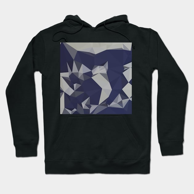 Cool Black Blue Abstract Low Polygon Background Hoodie by retrovectors